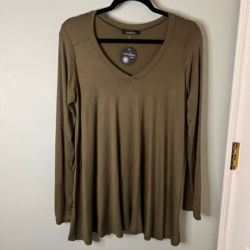 Caralase Women's Olive Long Sleeve Top